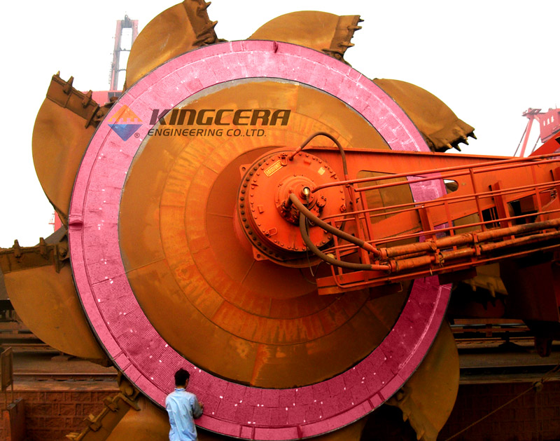 888集团耐磨陶瓷利用于斗轮机圆盘