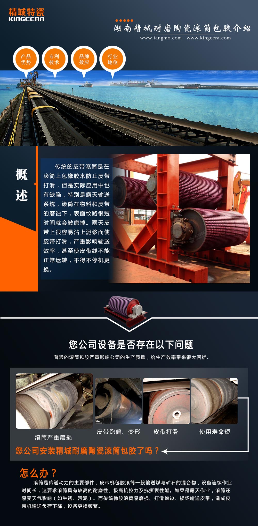 湖南888集团耐磨陶瓷滚筒包胶